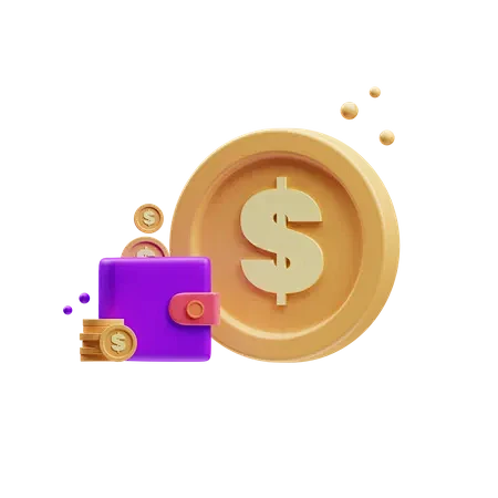 钱包平衡3D插图