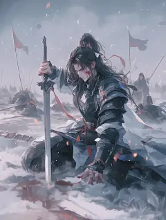 小说封面底图 古风战损男主 将军@独角兽封面设计 淘宝可下单 (1)