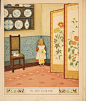 19世纪末童话绘本《At Home Again》中的英式小屋和庭院 ​​​​ (3)