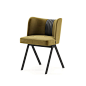 Gordon Chair : Gordon is an upholstered chair with metal legs, presented here with a strip stitched in a darker tone. Its angled legs contrast nicely with the convex back design, providing the mid-century touch your decor needs.
See all customization opti