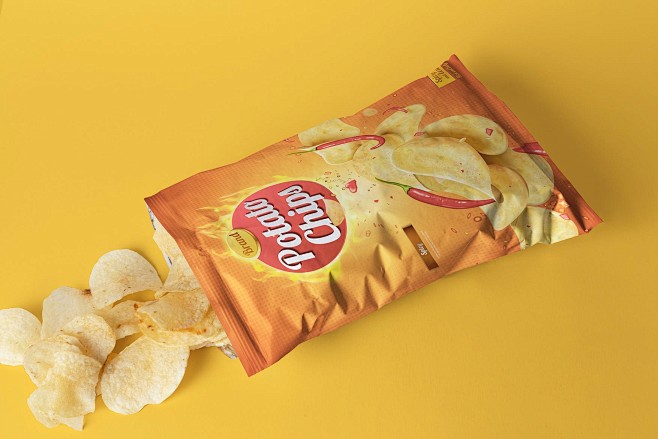 薯片包装设计样机 Bag Of Chip...