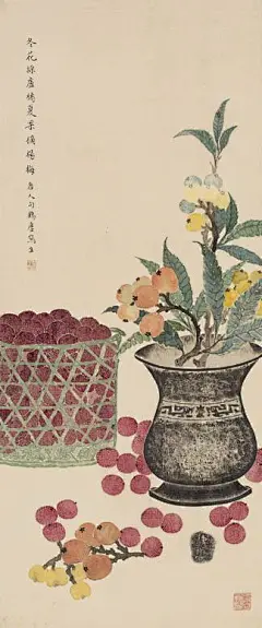 条幅书画国画花鸟字画山水花鸟客厅办公室装饰画丁辅之-卢橘杨梅-淘宝网