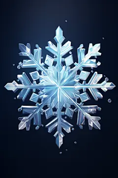 C4D透明雪花模型
