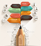 Education Pencil Arrow Infographics Template - Infographics 