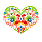 Folk art illustration : Folk art roosters illustration  