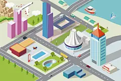 图片[12]-26款创意2.5D等距视角城市地标建筑北京上海清新扁平化矢量素材-爱设计爱分享c