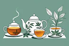 手绘文艺嫩绿清洌茶叶插画