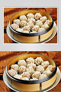 珍珠肉丸摄影图片