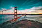 General 5865x3910 sky clouds bridge San Francisco river sea rock golden gate