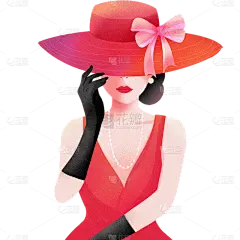 三八妇女节女王节女神节肌理插画优雅女性人物元素素材