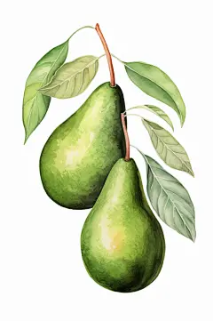 AI数字艺术美味水果营养牛油果插画-众图网