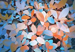 No.444 #本土插画师推荐# 来自@丁丁框 的插画作品，像夹在书里小心收藏的糖纸，细腻唯美透着光 ​​​​