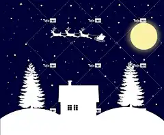 圣诞节 冬天 背景 墙纸 雪 星星 夜晚 圣诞老人 雪景