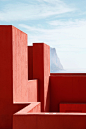 S e c r e t s : Returned few month after the first visit.This is a study of Ricardo Bofills famouse Muralla Roja, located in Calpe - Spain. It is said that the Muralla Roja is a result of the architects inspiration by the Mediterranean tradition of the ca