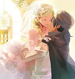 【纯洁的少女】婚纱特辑 : “婚纱”是新娘的象征。很多人都曾憧憬那洁白无瑕的婚纱吧。现在，说到婚纱通常想到的都是白色。但是这个白色婚纱这个印象真正人心，则是在1840年英国的维多利亚女王身穿纯白的婚纱举办婚礼之后。从此，纯白色的婚纱不仅成为了英国国内新娘们憧憬的礼服，欧洲和亚洲地区的新娘们也都非常憧憬。
这次就为大家送上角色们身穿洁白美丽的婚纱的插画作品特辑。