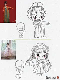 古风站姿线稿速写练习2