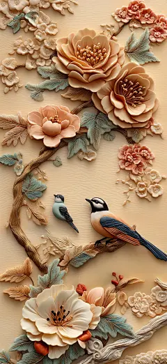 鸟语花香，春暖花开！中国风春日插画壁纸