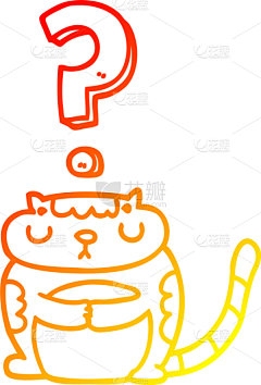 热,猫,山,铅笔画,卡通,可爱的,好奇心,图像,艺术,迷惑