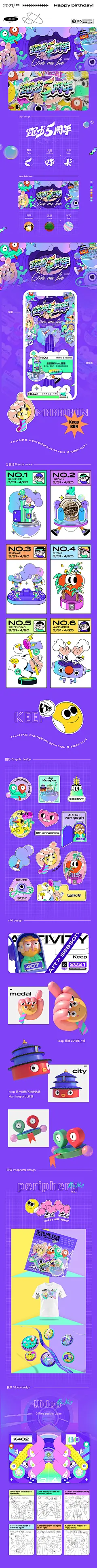 Keep 跑步5周年活动视觉设计/illustrations/motion/3D : keep 跑步五周年/全案设计/活动视觉/动态设计/包装设计/3D设计/创意海报/