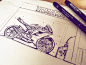 sketch sketches rendering motorcycle design france divers ILLUSTRATION  artwork