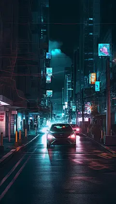 未来科技风赛博朋克风霓虹都市城市插画图片