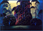 Pastures Through the Fog - Eyvind Earle - WikiPaintings.org