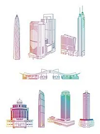 深圳地标建筑AI矢量元素