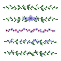 图源免费EPS |collection flower divider ornament isolated icon set