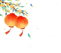 手绘中式复古桂花灯笼插画海报装饰元素高清模板免费下载-趣麦麦图