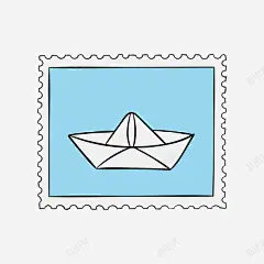 白色折纸小船邮票矢量图高清素材 页面 设计图片 页面网页 平面电商 创意素材 png素材