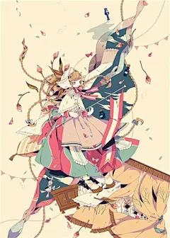 插画师【keeggy】傀儡童话 诡异 黑故事 人偶娃娃 二次元 黑暗 哥特风 唯美 插画