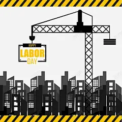 起重机封面劳动节海报 创意素材