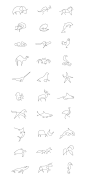 One Line Animals 创意卡通一笔画 - 新奇吧
