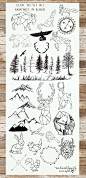 #tattoo##纹身##图案#Love the geometric woodland animals! Check out these graphics for your next project. #art #illustration: 