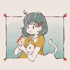 芜意·采集到日系复古少女插画