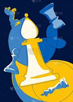 海报上有不同的棋子。