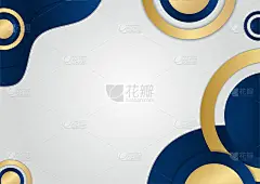 豪华深蓝色和金色抽象几何形状在灰色背景。现代矢量设计模板的介绍背景，证书，名片，横幅，传单和更多