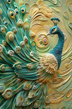 3D立体孔雀浮雕