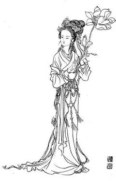 古典美女简笔图片大全