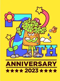 多肉商店7周年庆｜创意潮流插画_1_橙贝贝_来自小红书网页版