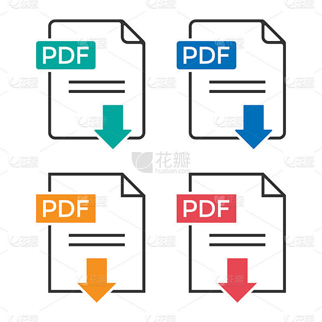 PDF图标设置矢量设计。