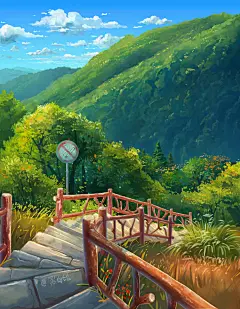 场景练习-黑白绘_河源,场景,日系,插画_涂鸦王国插画