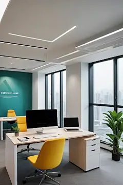 公司企业办公室室内设计效果图摄影图