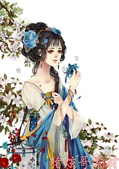 古风漫画唯美男女人物彩图 CG手绘动漫插画临摹练习参考素材-淘宝网