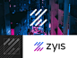 Zyis  - 标志设计粉红色蓝色网格z品牌标识品牌最小设计标志清洁