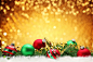 圣诞装饰品高清设计背景图片素材，圣诞节彩球梦幻光斑