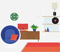 蓝色卡通春季装修宣传海报 页面网页 平面电商 创意素材