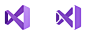 The Visual Studio 2019 release icon (left) next to the Visual Studio 2019 Preview icon (right)