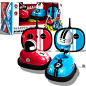 SHARPER IMAGE Road Rage RC Speed Bumper Cars, Mini Remote Controlled Ejector Vehicles, 2 Player Head to Head Battle, Crash into Opponents, 2.4 GHz, Red and Blue, Ages 6 and Up