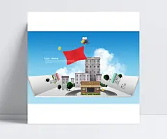 新折纸咖啡馆场景psd|创意设计,蓝天,白云,创意3D立体折纸咖啡馆场景,3D效果图,创意素材,咖啡馆,折纸,创意元素,广告设计,成品素材